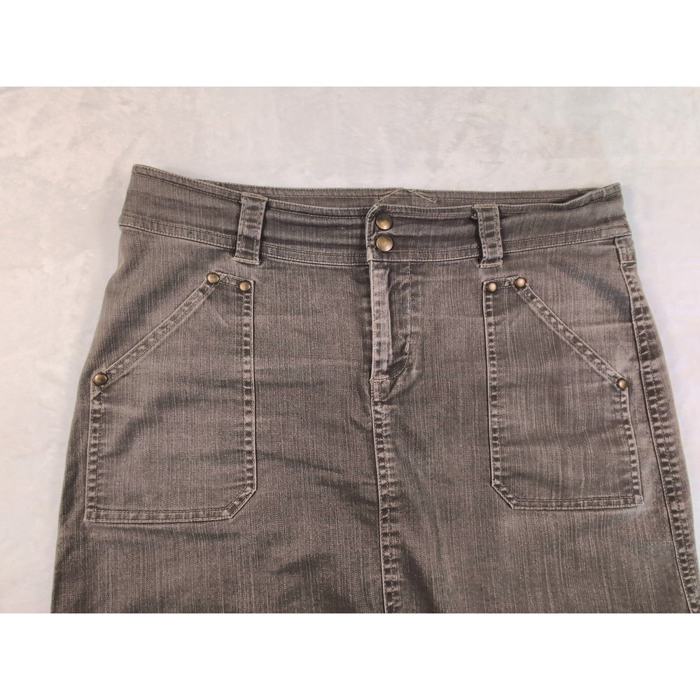 Kuhl‎ Adventure Olive Green Denim Skirt Stretch Outdoors Casual Size 8 Hiking - Picture 4 of 12